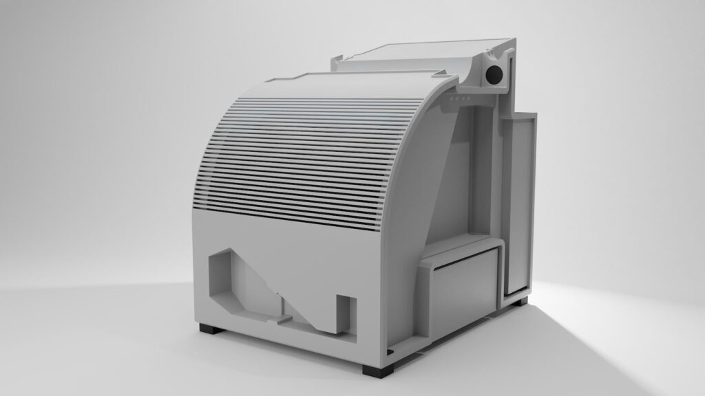 a 3d rendering of a machine on a white background